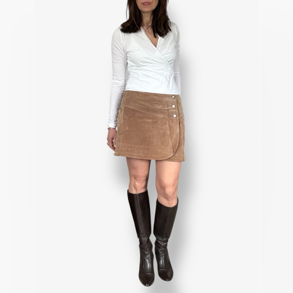 Vintage H&M Tan Suede Wrap Skirt